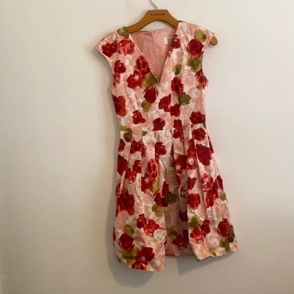 BB DAKTOA PINK FLORAL ROSE DRESS SIZE 2